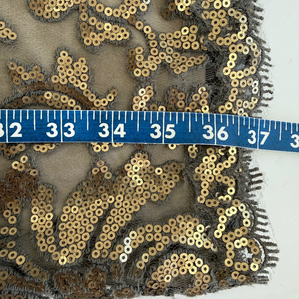 Tadashi Shoji Bronze Olive Sequin Lace Sheath Cocktail Dress Sz 4 Art Deco‎ Glam - Picture 16 of 16